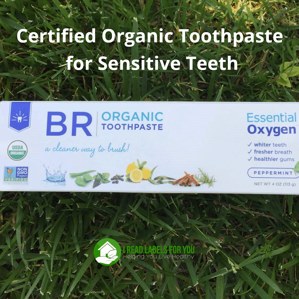 Certified Organic Toothpaste For Sensitive Teeth. A photo of Essential Oxygen toothpaste.