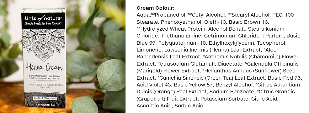 Tints of Nature Henna Cream ingredients