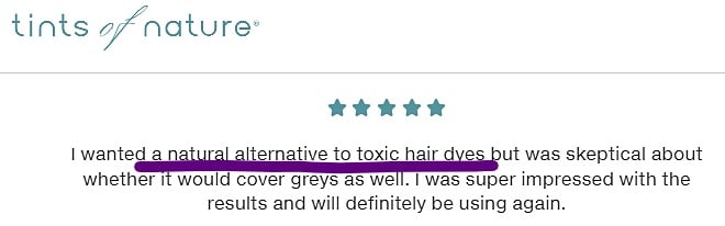 Tints of nature hair dye customer's review
