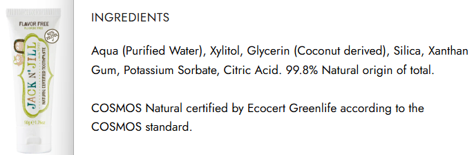 I Read Labels For You opinion on Jack N' Jill Toothpaste Ingredients