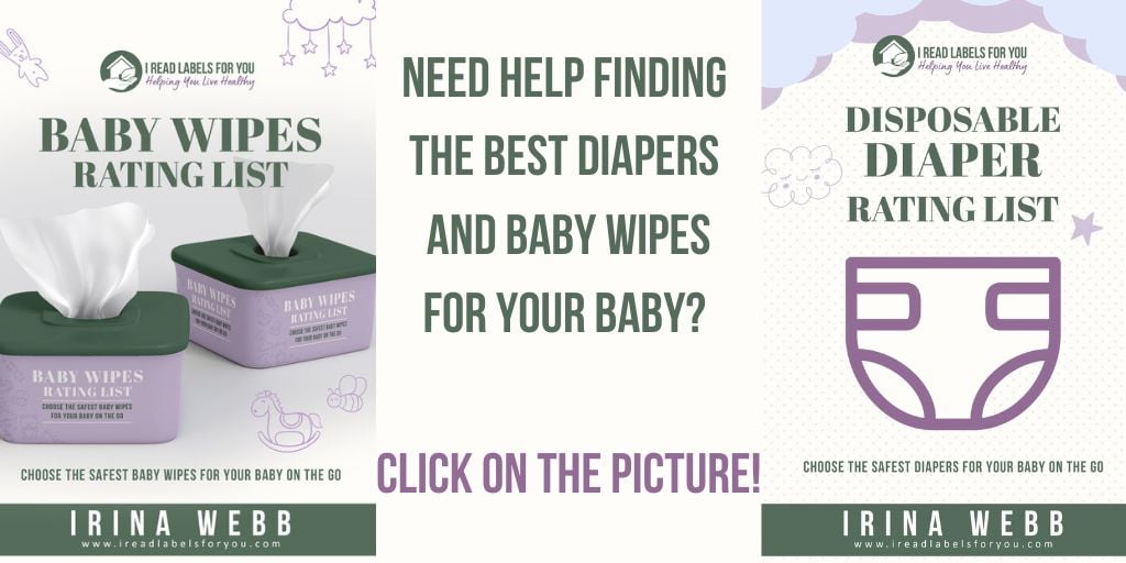 I Read Labels For You diapers and baby wipes rating list e-books ad.