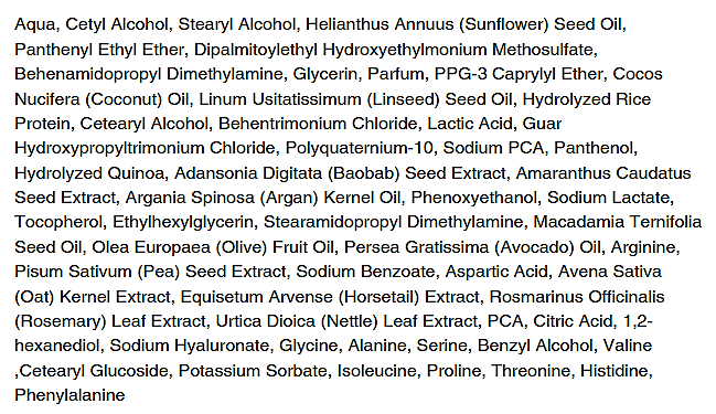 Organic Colour Systems Aqua Boost Moisture conditioner ingredients