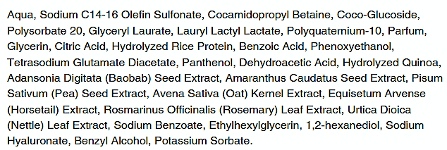 Organic Colour Systems Aqua Boost Moisture shampoo ingredients