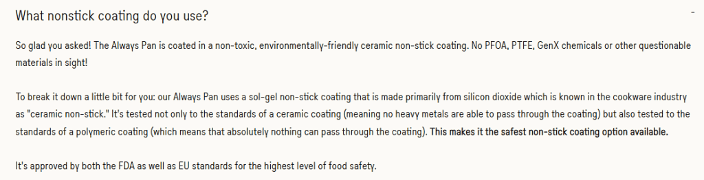 Our Place Always Pan Review ceramic coating