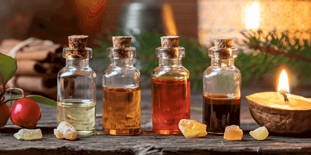Essential oils used for natural fragrance and synthetic fragrance.