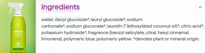 I Read Labels For You opinion on Method All-Purpose cleaner ingredients