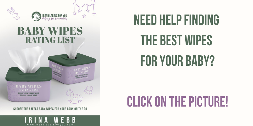 A photo of I Read Labels for You baby wipes rating list e-book