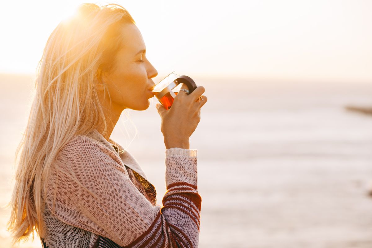 Enjoy a cup of tea in the morning.