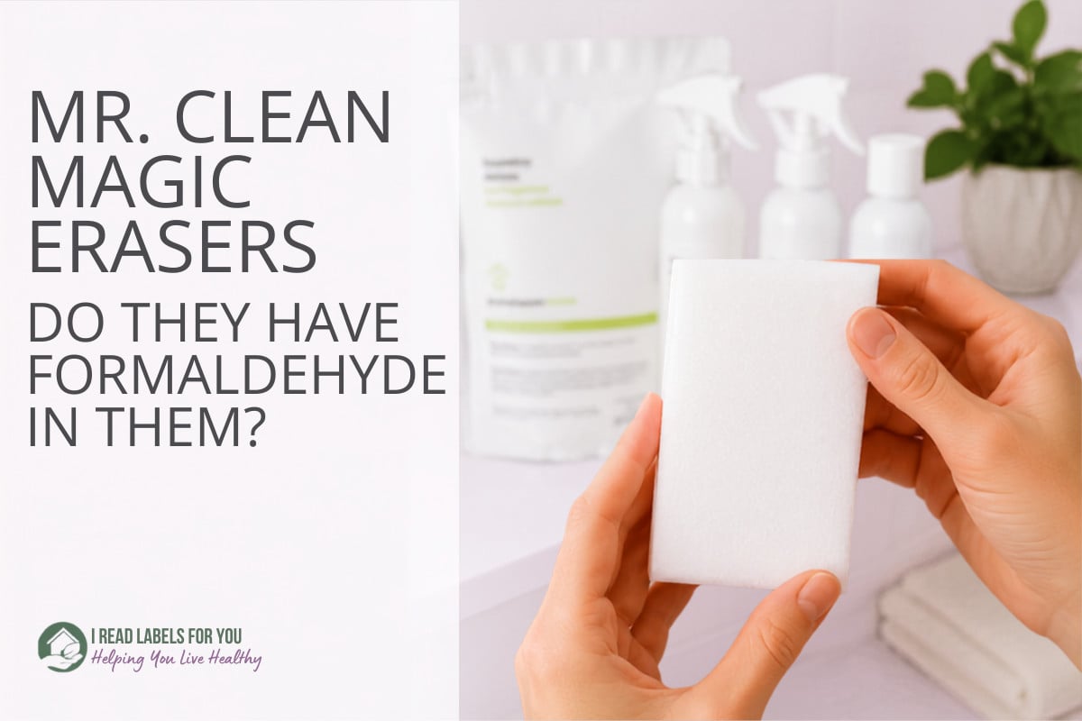 I Read Labels For You opinion on whether Mr Clean Magic Eraser Is Safe. An image of a white sponge.