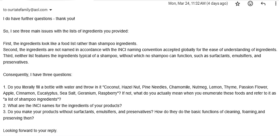 IRLFY questions to the Tate's company 2025