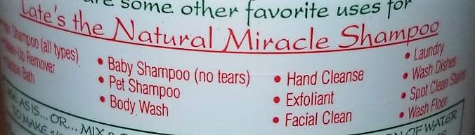 Screenshot of Tate's Miracle Shampoo Uses