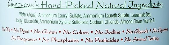 Tate's Miracle shampoo chemical ingredients
