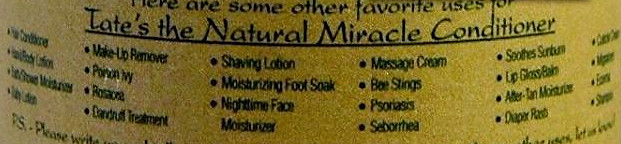 Screenshot of Tate's Natural Conditioner uses