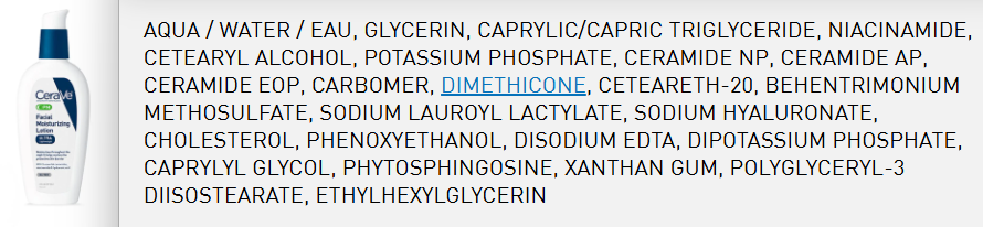 I Read Labels For You opinion on CeraVe PM Facial Moisturizing Lotion ingredient list