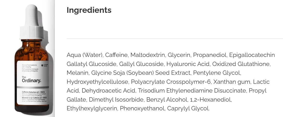 The Ordinary Caffeine Solution ingredients Is The Ordinary Cruelty-Free? The Ordinary Caffeine Solution ingredients