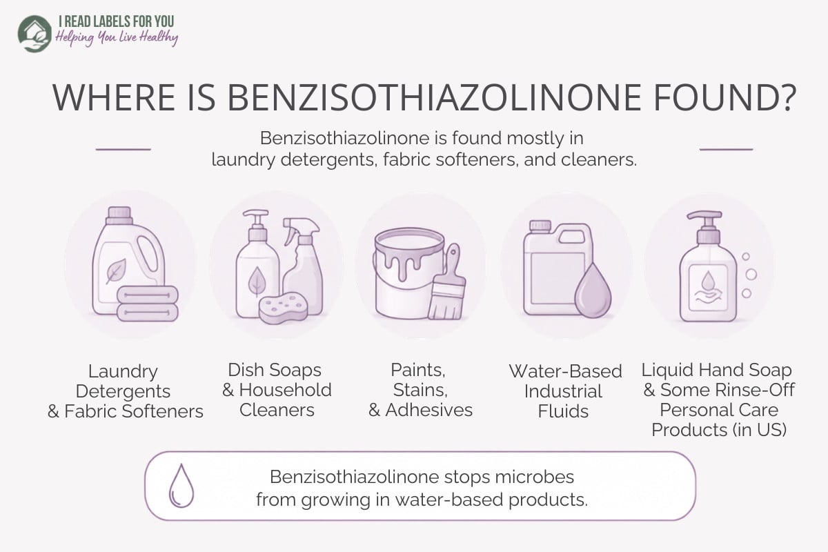 I Read Labels For You answers the question Where Is Benzisothiazolinone Found
